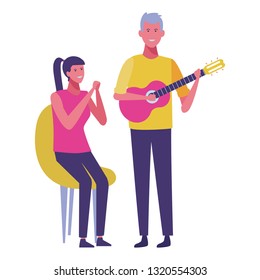 young couple cartoon
