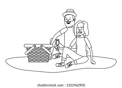 young couple cartoon