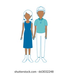 young couple cartoon