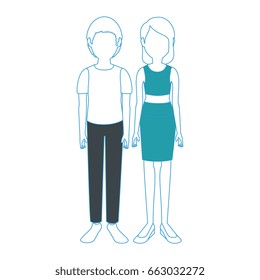 young couple cartoon