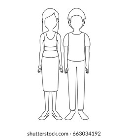young couple cartoon 