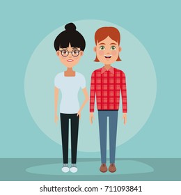 Young couple cartoon