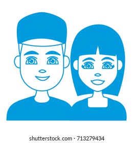 Young couple cartoon