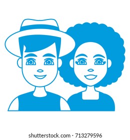 Young couple cartoon