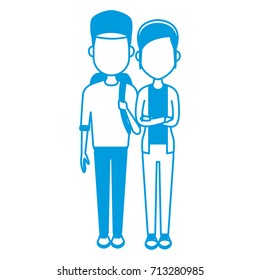 Young couple cartoon