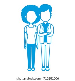 Young couple cartoon