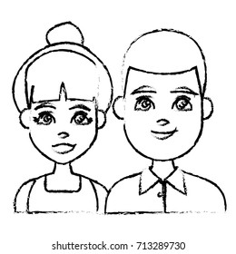 Young couple cartoon