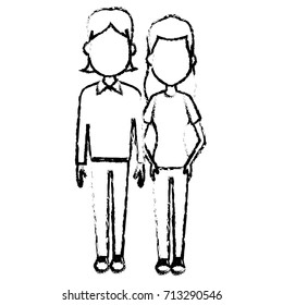 Young couple cartoon