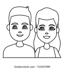 Young couple cartoon