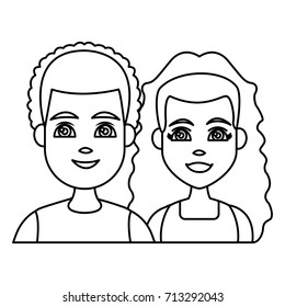 Young couple cartoon