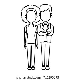 Young couple cartoon