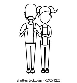 Young couple cartoon