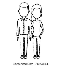 Young couple cartoon
