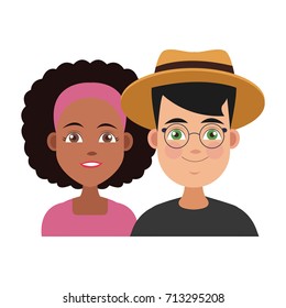 Young couple cartoon