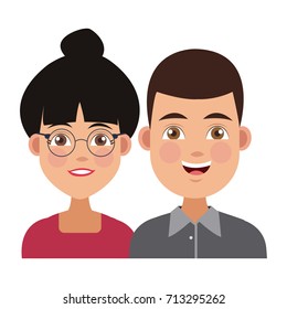 Young couple cartoon