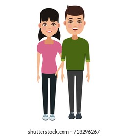 Young couple cartoon