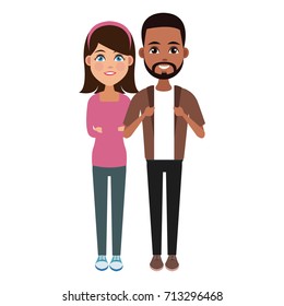 Young couple cartoon