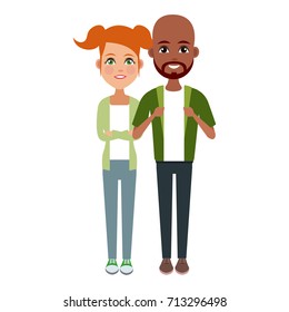 Young couple cartoon