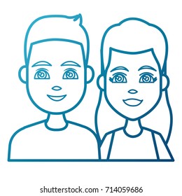 Young couple cartoon