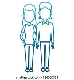 Young couple cartoon