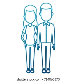 Young couple cartoon
