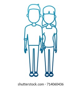 Young couple cartoon