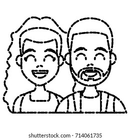 Young couple cartoon