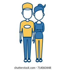 Young couple cartoon