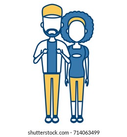 Young couple cartoon