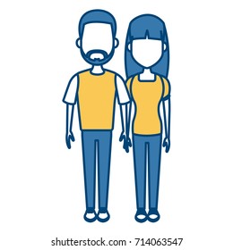 Young couple cartoon