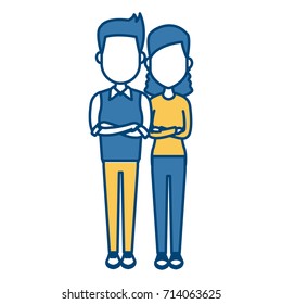 Young couple cartoon