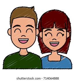 Young couple cartoon