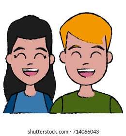 Young couple cartoon