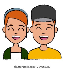 Young couple cartoon