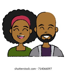 Young couple cartoon