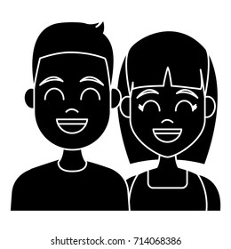 Young couple cartoon