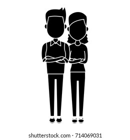 Young couple cartoon