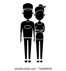 Young couple cartoon