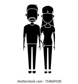 Young couple cartoon