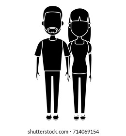 Young couple cartoon