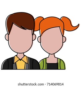 Young couple cartoon