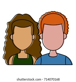 Young couple cartoon