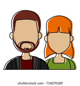 Young couple cartoon