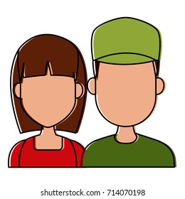 Young couple cartoon