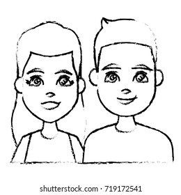Young couple cartoon