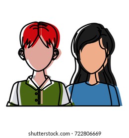 Young couple cartoon