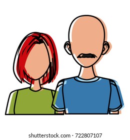 Young couple cartoon