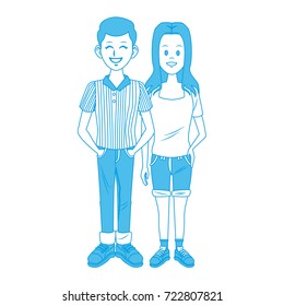 Young couple cartoon