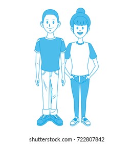 Young couple cartoon