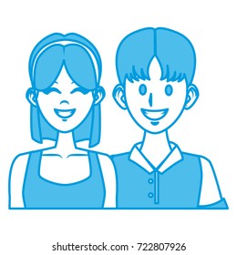 Young couple cartoon